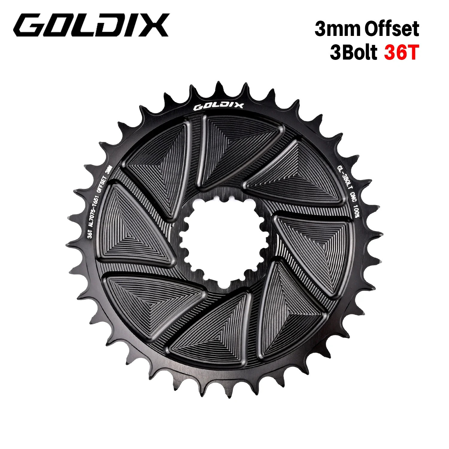3mm Offset 3-Bolt AERO Wide Narrow Teeth Chainring for MTB Road Bicycle Crankset