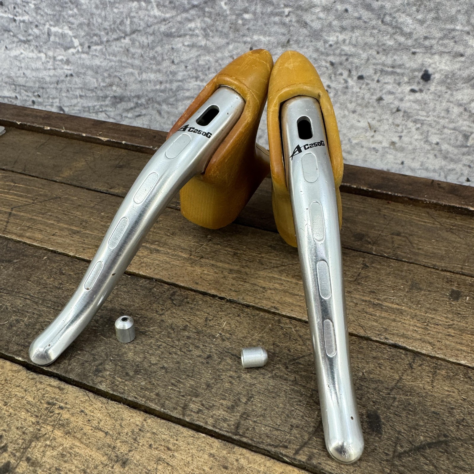 Vintage Gran Compe AC250G Brake Levers Pair 4-Finger 23.8mm Drop Bar Hoods Japan