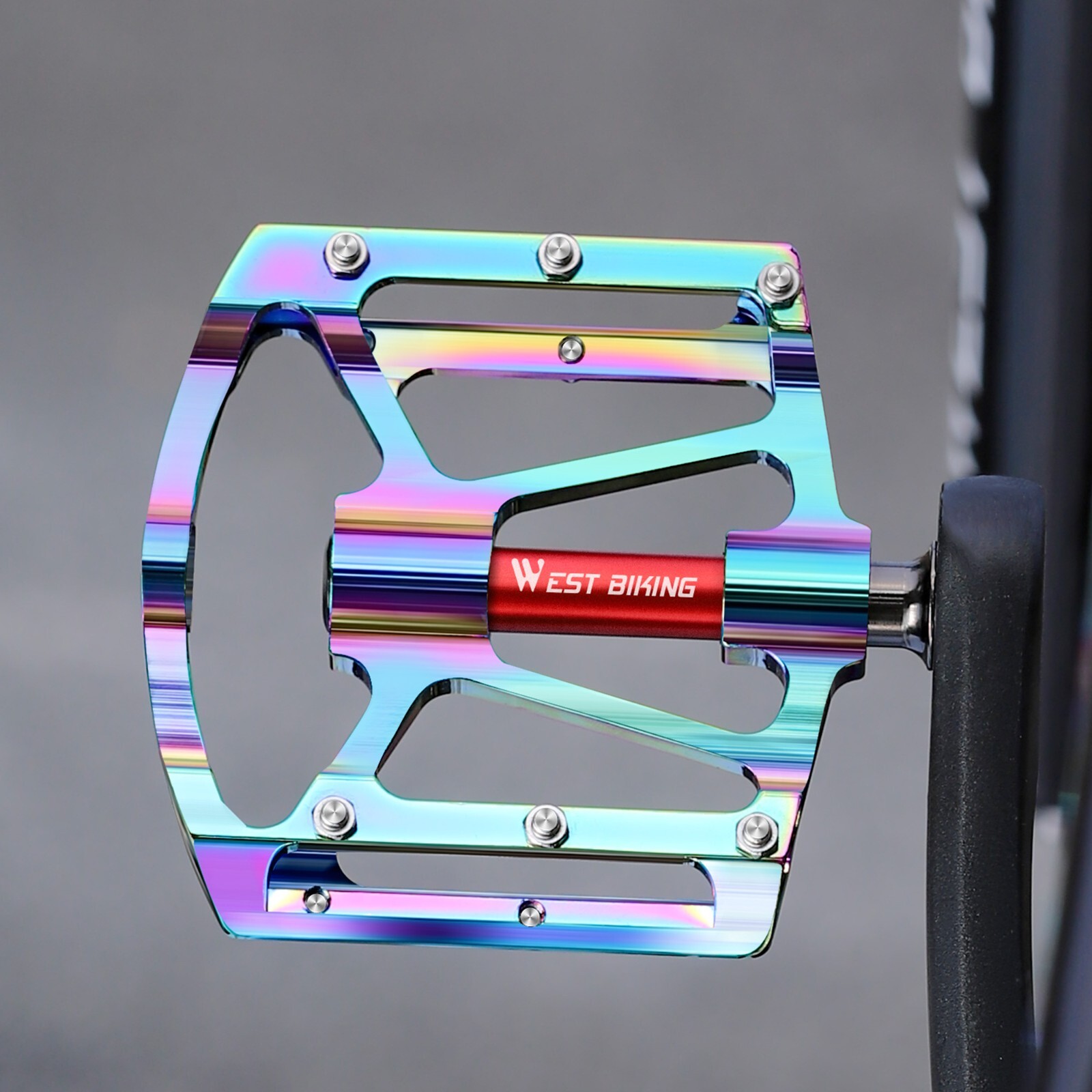 WEST BIKING Colorful 3 Sealed Bearings 9/16″ Road MTB Bike Flat Platform Pedals