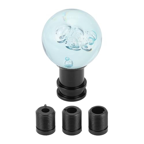 Car Gear Shift Knob Acrylic Aluminum Alloy Stick Shifter Lever Knob Light Blue