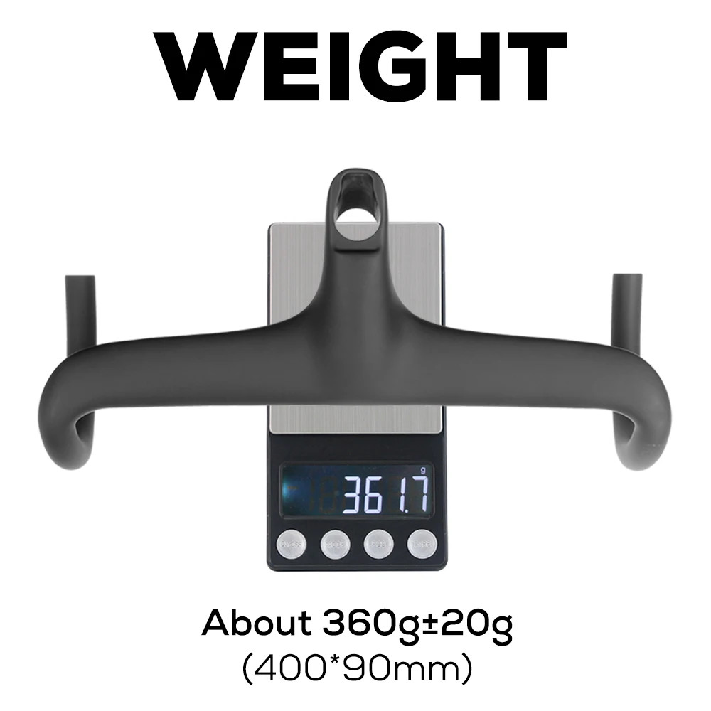 Road Bike Carbon Fiber Integrated Handlebar Cockpit for 360mm with Mount Spacers