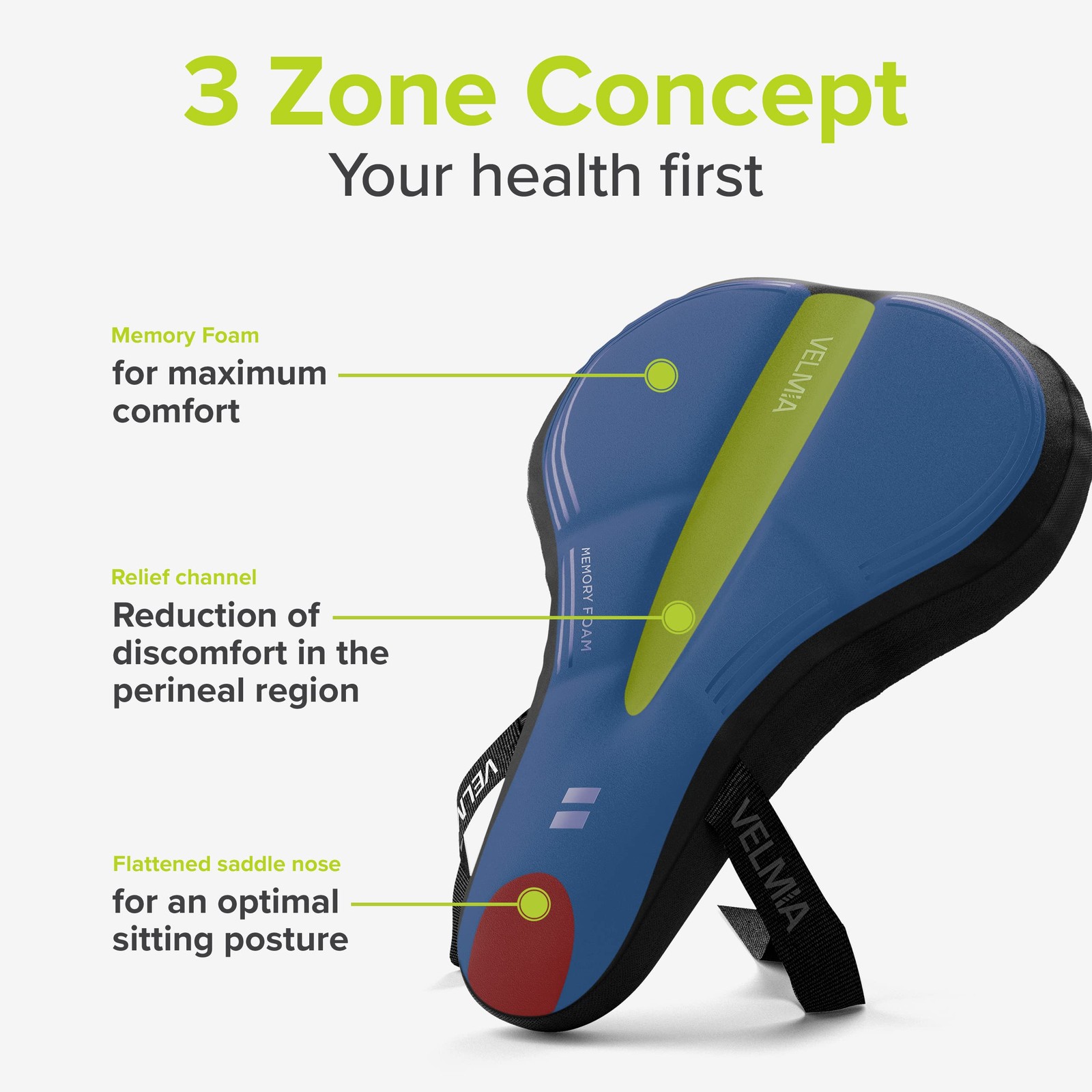 Bike Seat Cushion Made of Comfy Memory Foam I Bike seat Cover for Men & Women…