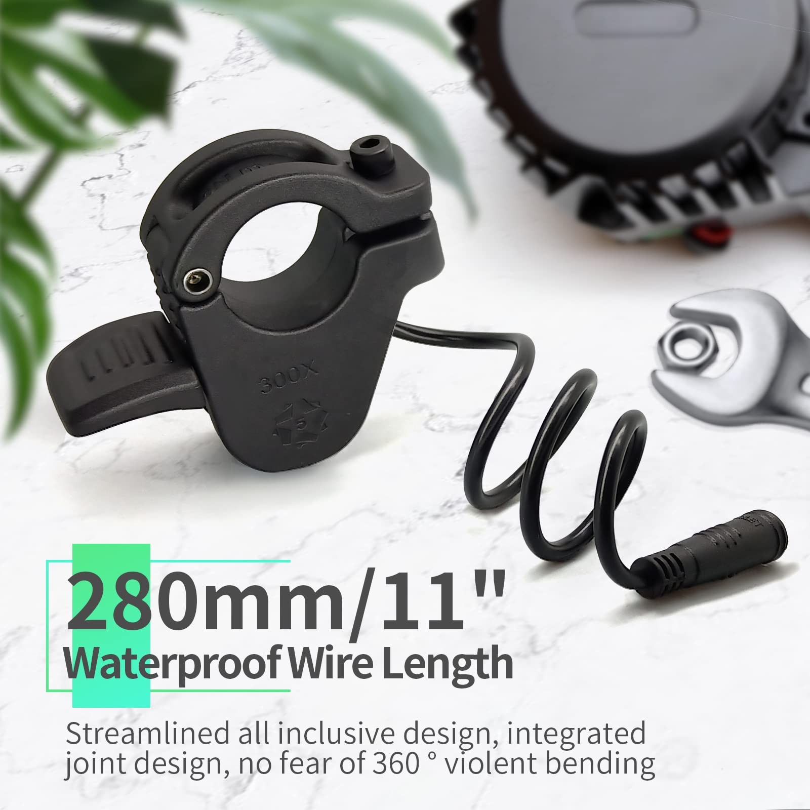 E-Bike 300X Thumb Throttle 3PIN Female Waterproof Plug Throttle for 12V-72V B…