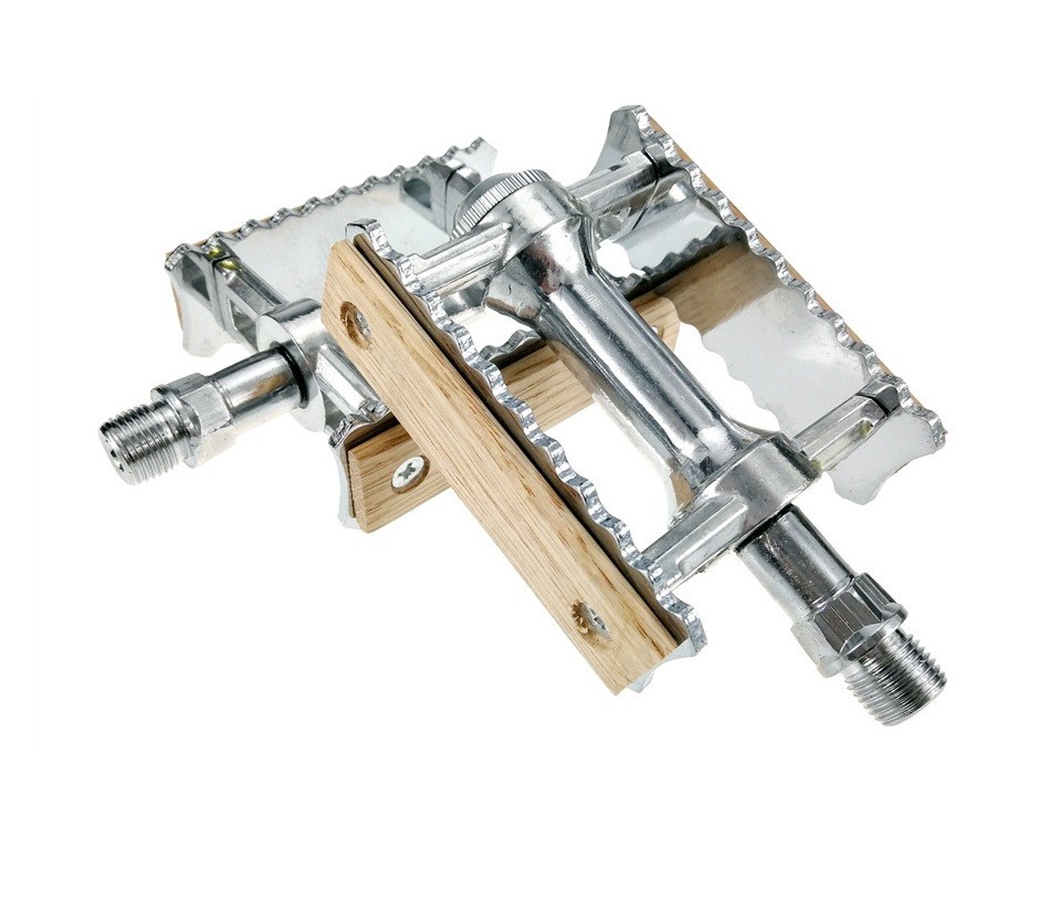Vintage Wood Aluminum Fixie Road MTB Bike XC Mountain Bicycle Pedal Flat Pedals