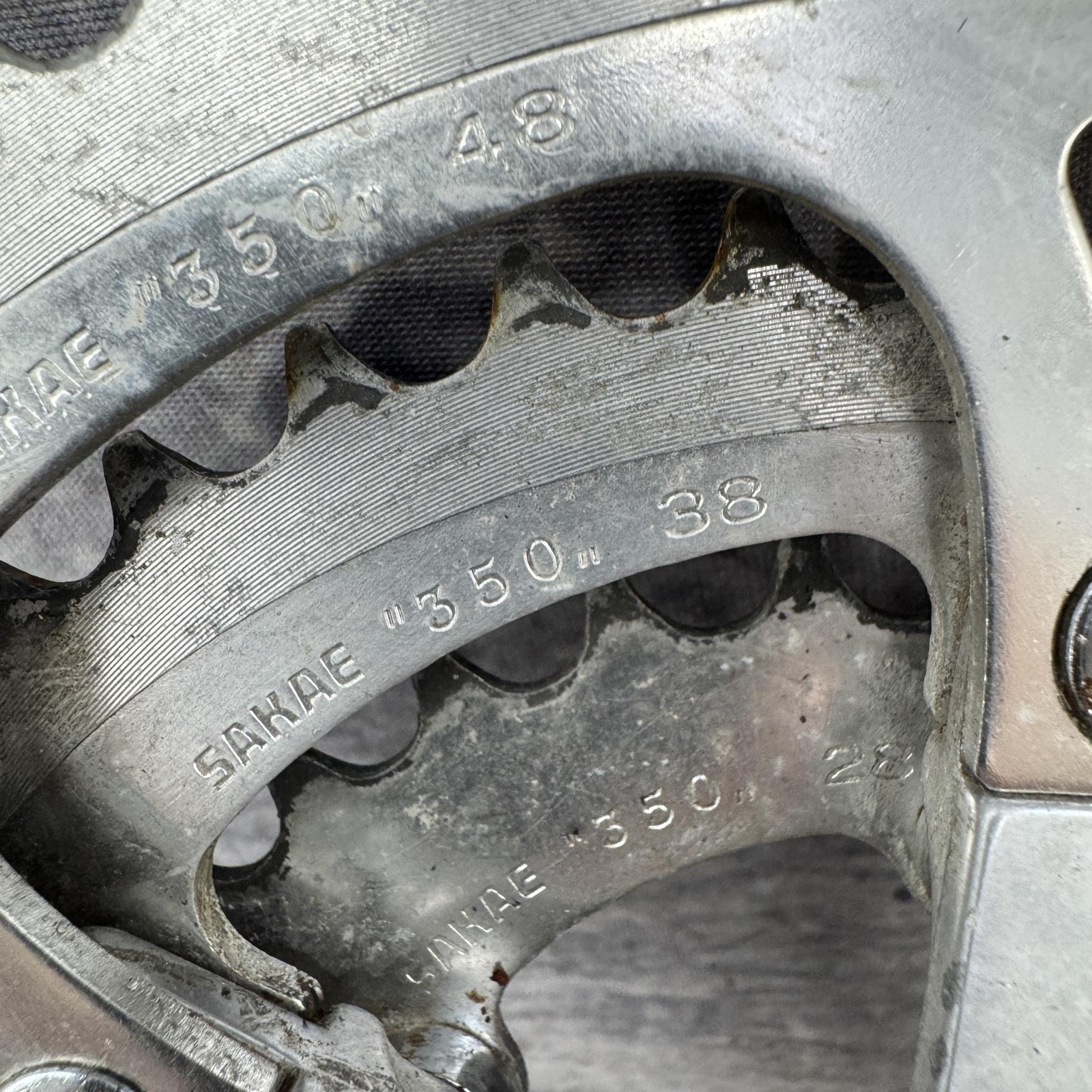 Vintage Sakae SX Crankset 175mm Triple OvalTech 80s Japan Square Taper Oval Ring