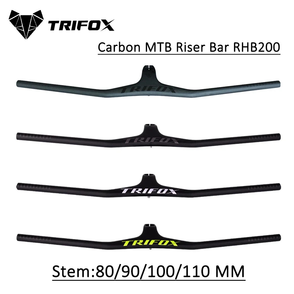 Angle-17° MTB Bicycle One-shaped Integrated Handlebar Stem 3K Matte 600-800mm