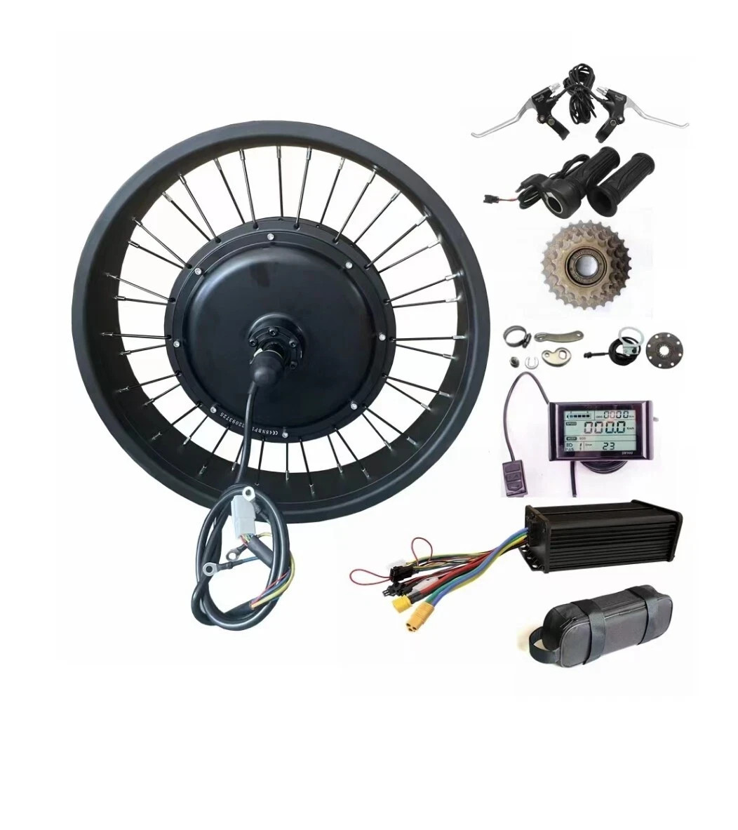 Ebike 48V 1500W 20″ Fat Tire Rear Wheel Conversion Kit, Hub motor with sw900 LCD