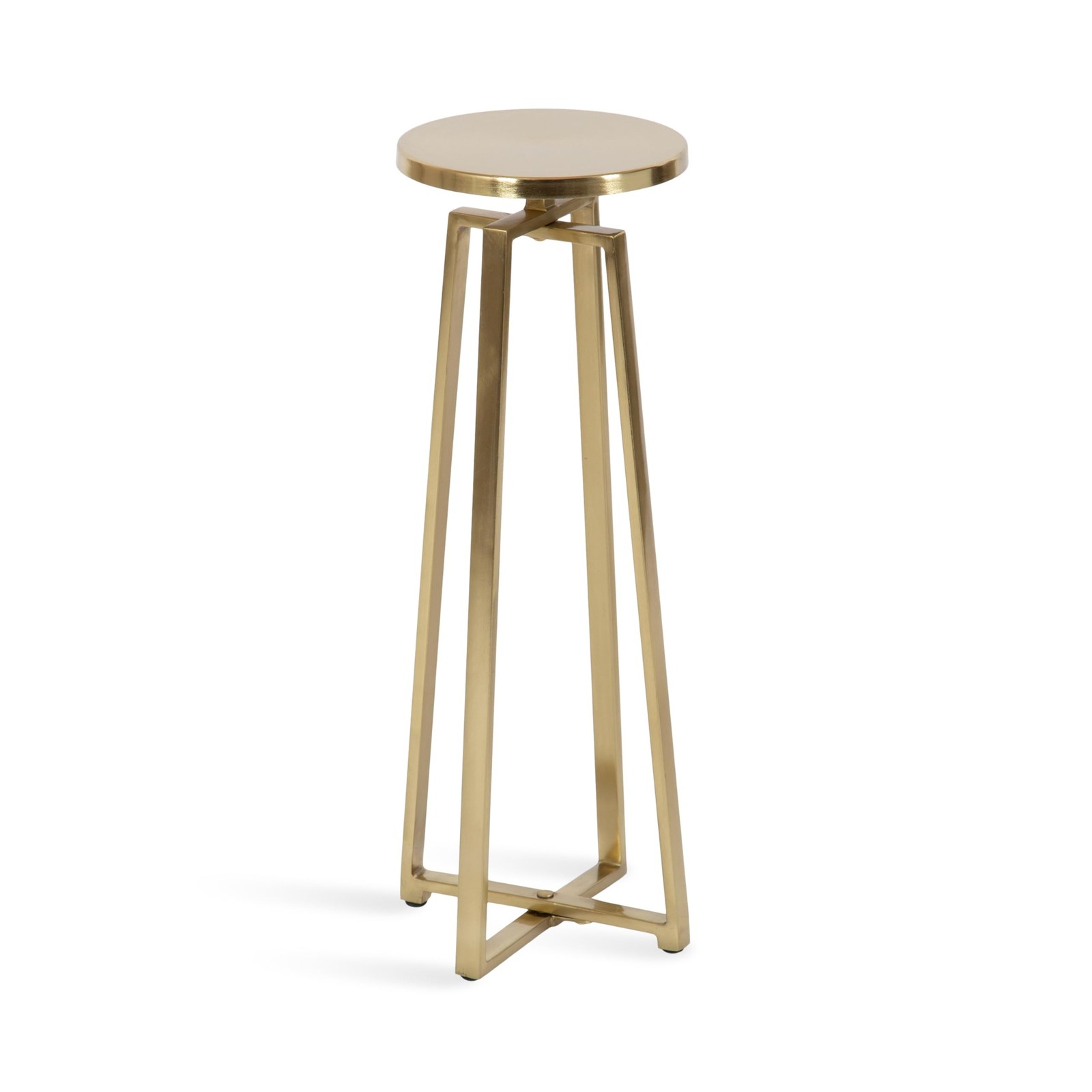 Kate and Laurel Zia Mid-Century Modern Metal Round Drink Table, 9 x 9 x 23, G…