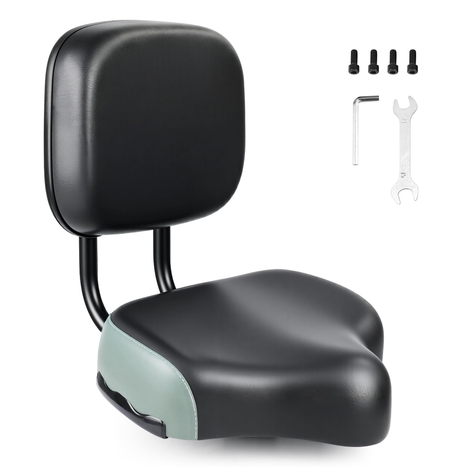 FOMAS Bike Saddle with Backrest Black Adjustable