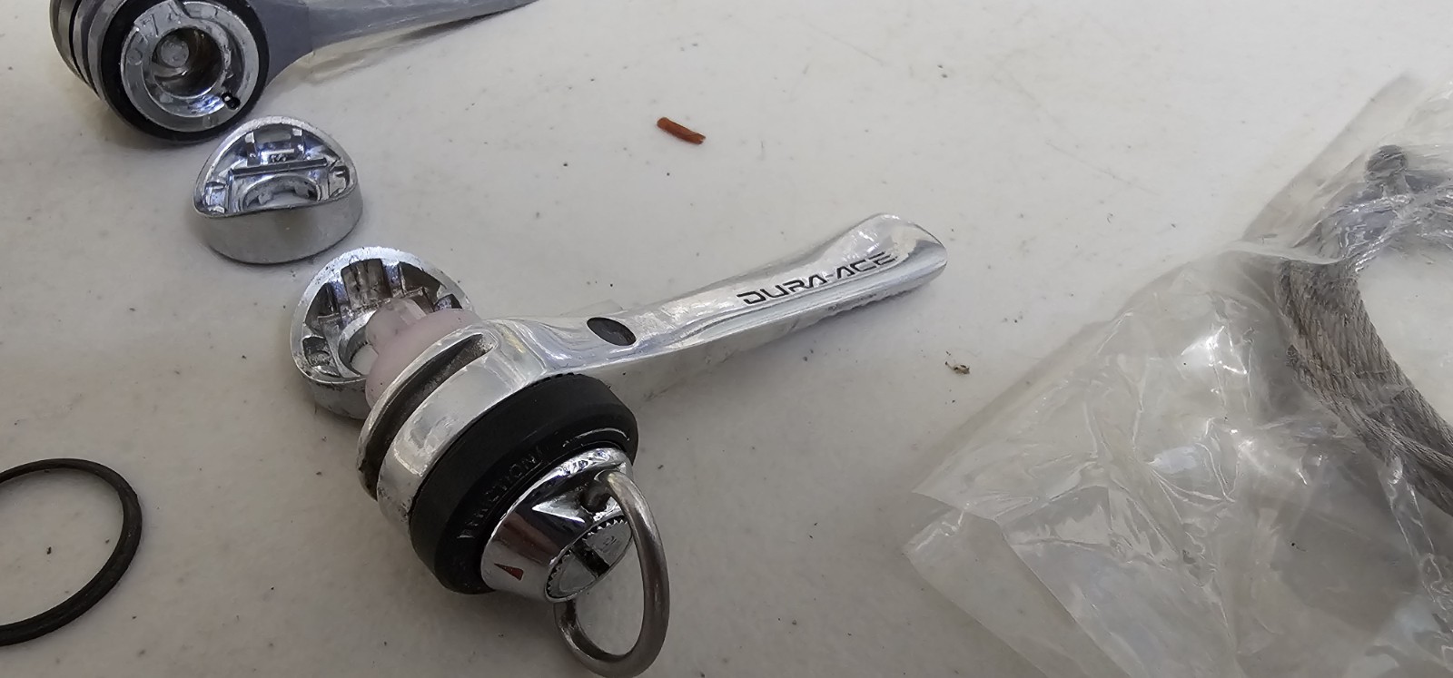 Shimano Dura-Ace SL-7400/7401 6-Speed Down Tube SIS Shifter Set w/ Cables