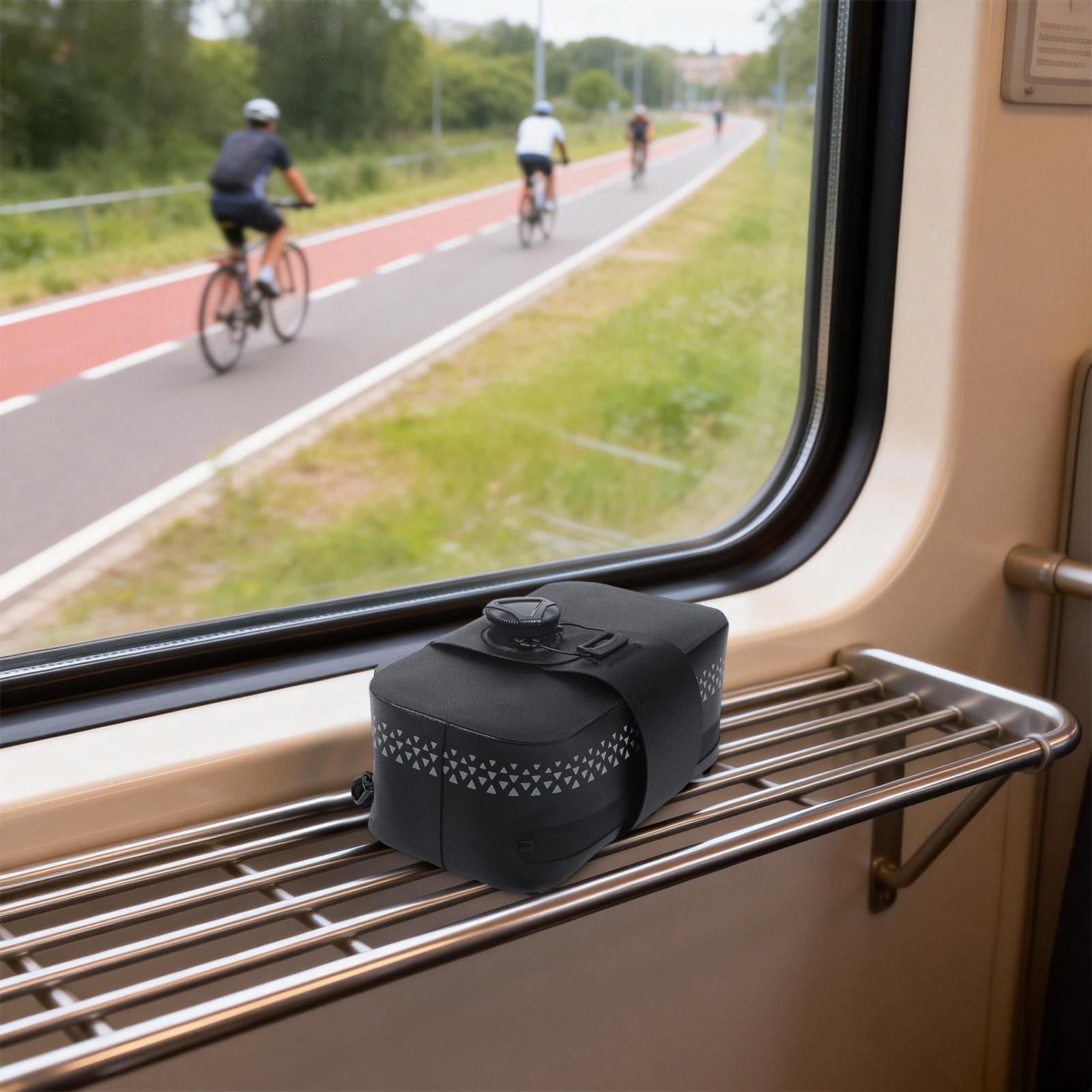 Secure Bicycle Saddle Bag with Waterproof Shell and Reinforced Attachment