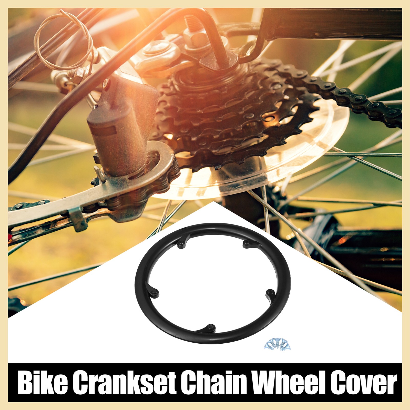 48 Teeth 9.5cm 5 Holes Bicycle Bike Crankset Chain Wheel Covers Black