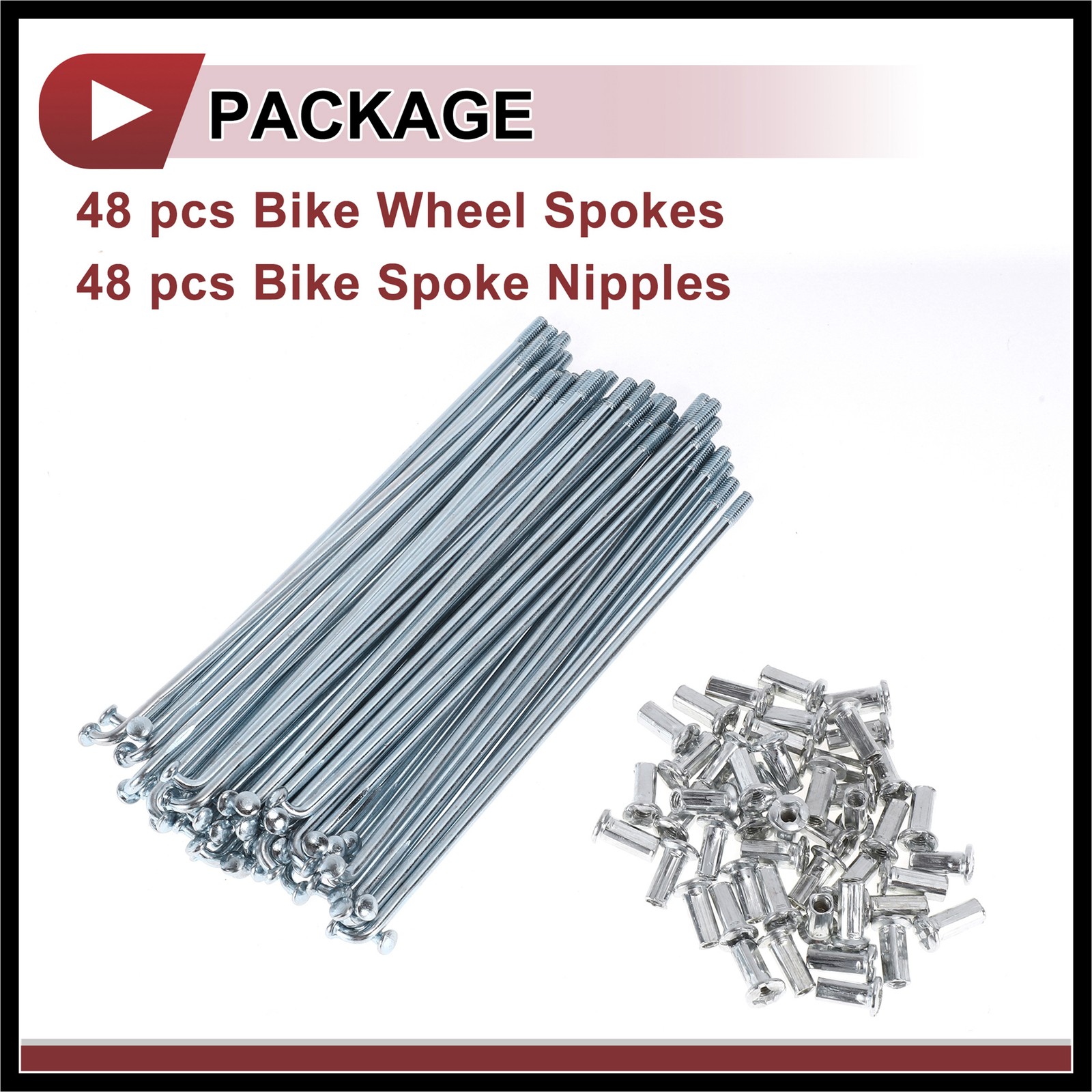 48Set 10G Bicycle Spokes 130mm Bike Wheel Spokes Carbon Steel Galvanized