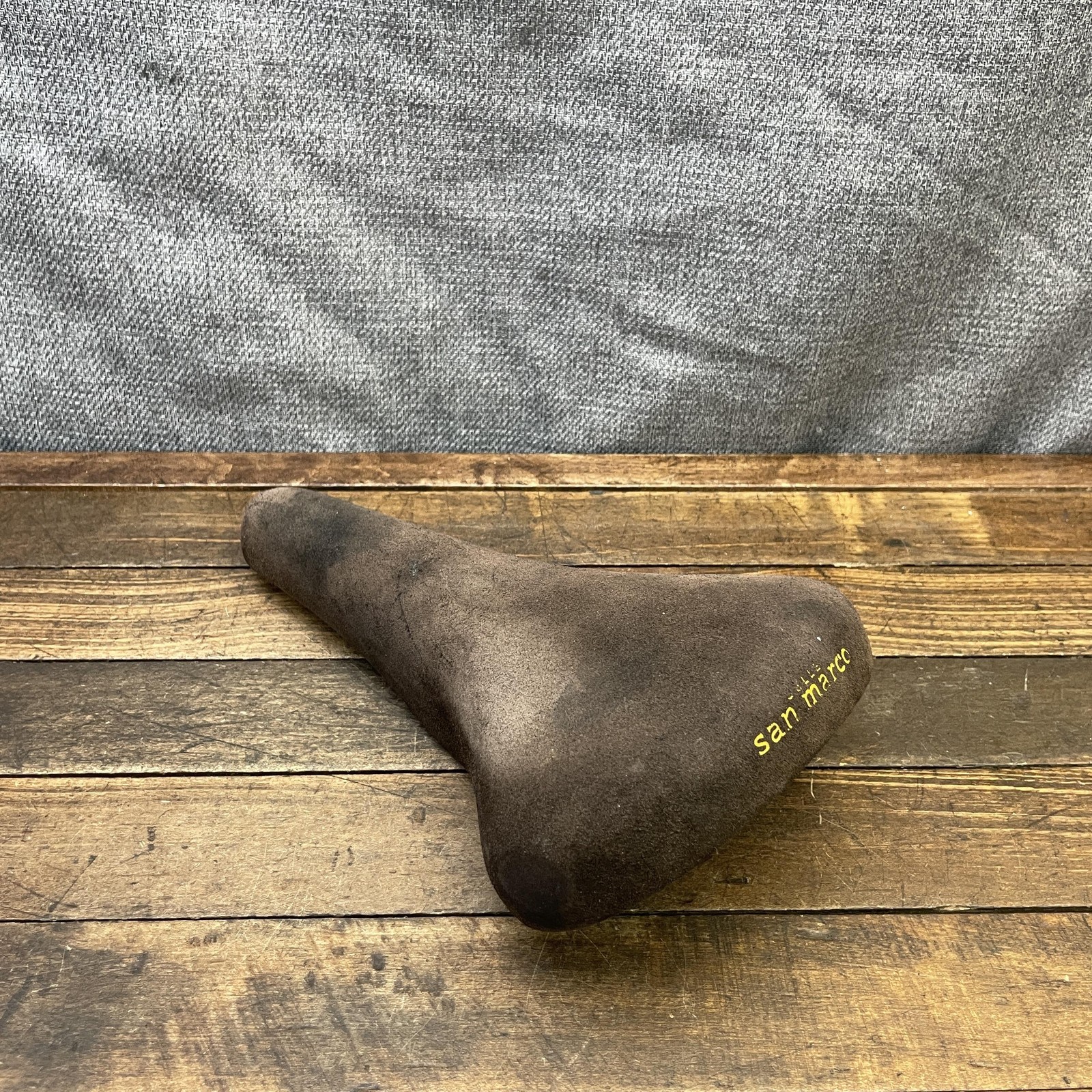 Vintage San Marco Seat Brown Suede Racing Saddle 145mm 385g Mens Road Bike Italy