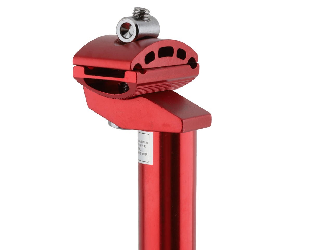 MCS BMX ALLOY MICRO-ADJUST 25.4mm x 350mm SMOOTH SEATPOST RED