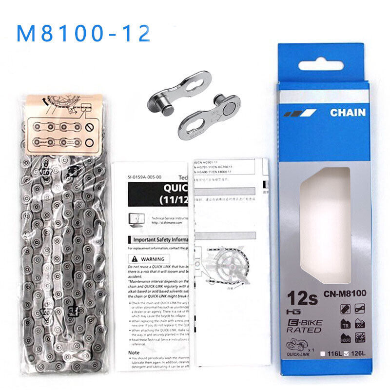 Shimano DEORE XT CN-M8100 12 Speed Chain XC MTB E-Bike Chains 126L Quick Link US