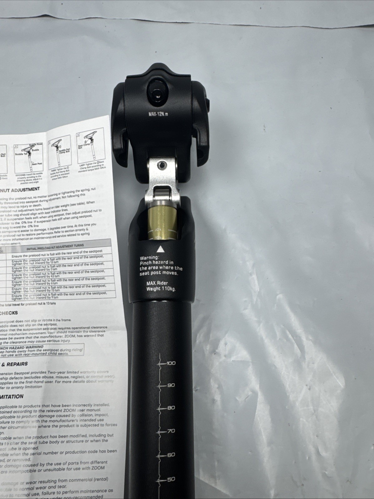 Zoom SP442 Adjustable Bike Suspension Seatpost 31.6mm A2
