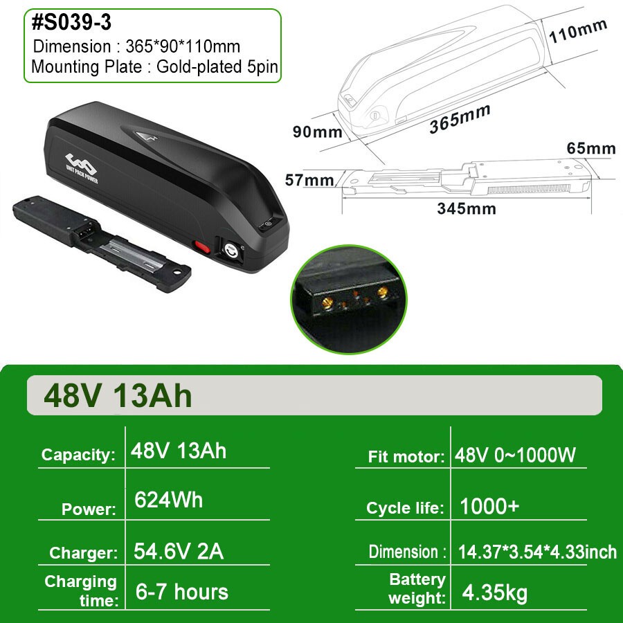 UPP Samsung ebike battery 60V 52V 48V 13Ah~31Ah Lithium for 0-2000W Motor Bafang