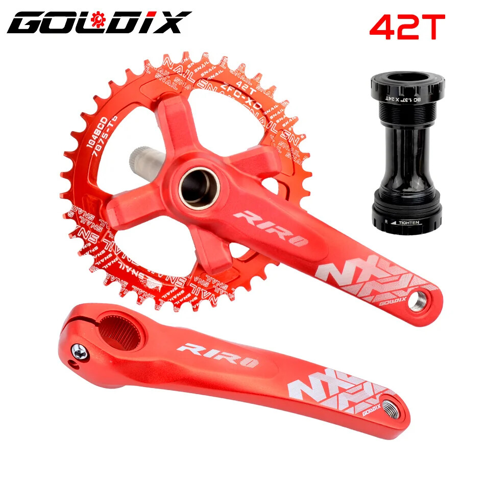 MTB Bike Crankset Hollow Integrated Crank 104BCD 32 34 36 38 40 42T Crankset BB
