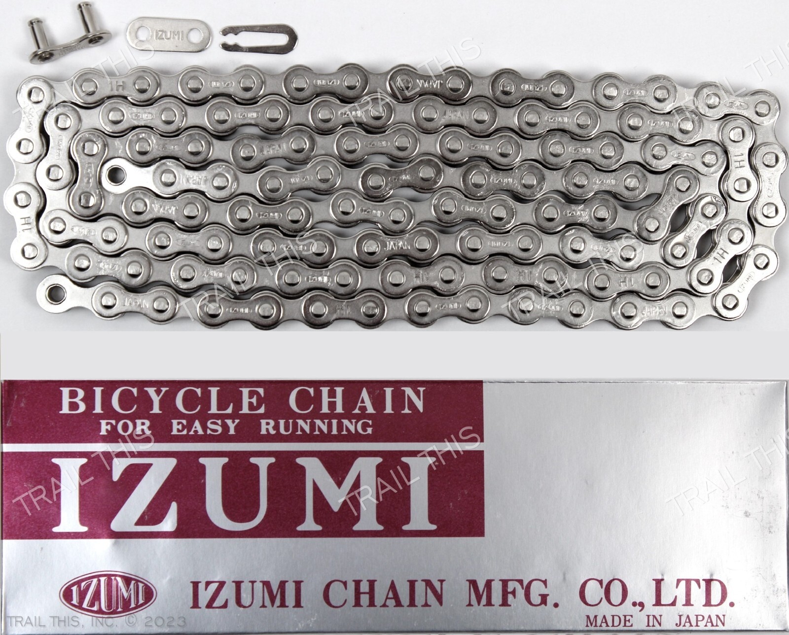 Izumi Standard Silver 1/8″ 116L BMX Track Fixed Gear Single-Speed Bicycle Chain
