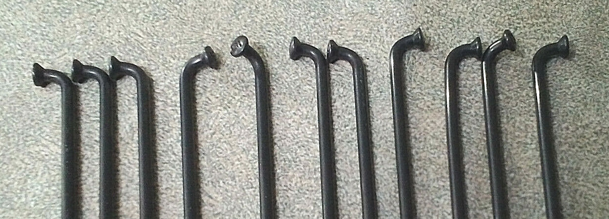 11 DT SWISS BLACK STAINLESS STEEL SPOKES 268mm x 2.0mm with NIPPLES