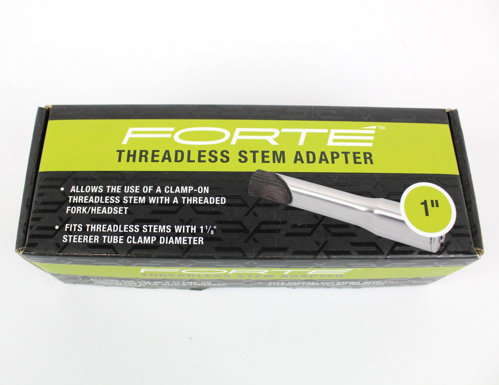 Forte Threadless Bicycle Stem Adapter 1″ (22.2mm) , 1 1/8″ Clamp, NEW