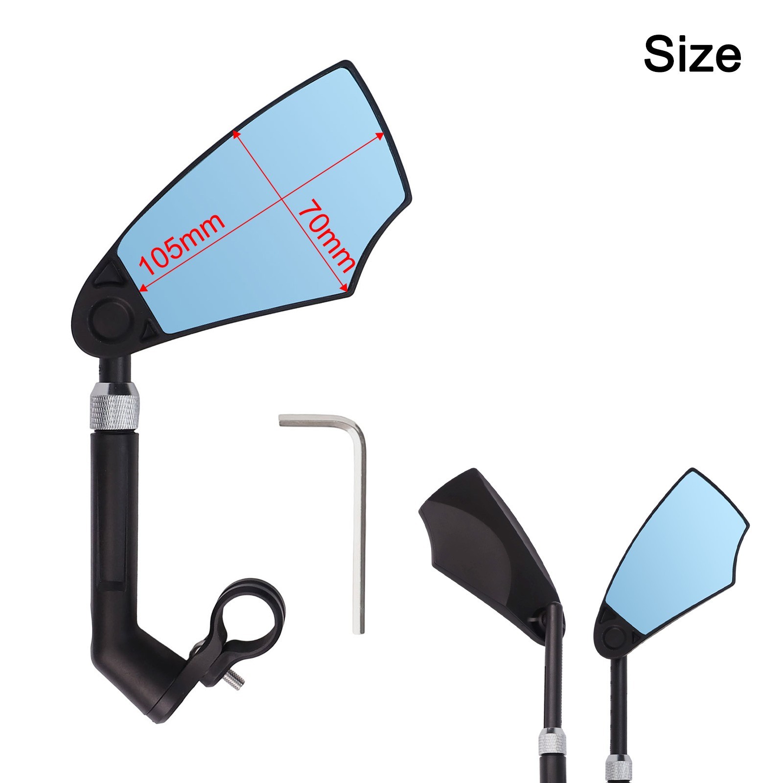 Retractable Mountain Bike Mirrors with Safety Features and Adjustability