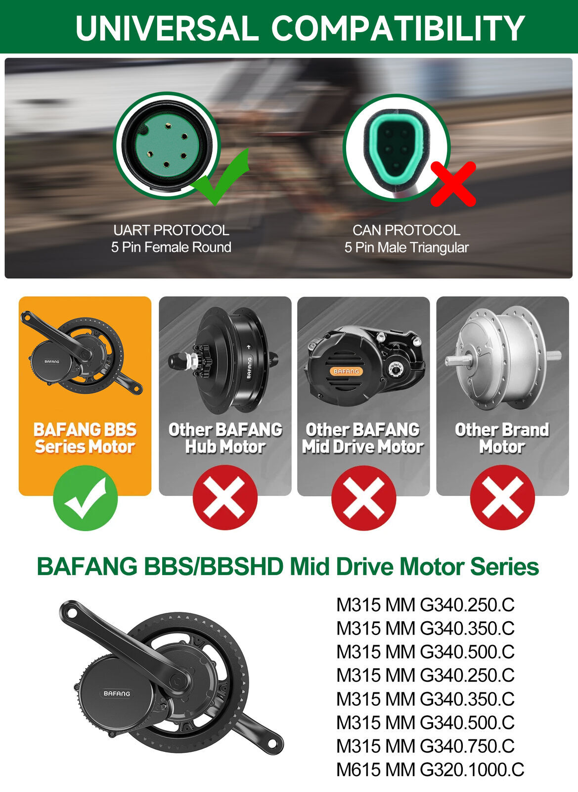 Bafang Display C965 for BAFANG BBS01B BBS02B BBSHD Mid Drive Motor