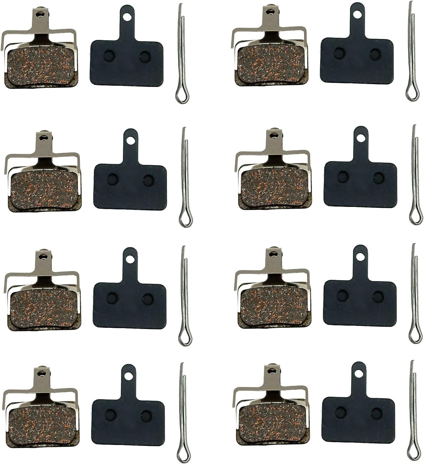 8 Pairs Bike Brake Pads Resin Semi-Metal Bicycle Disc Brake Pads Compatible