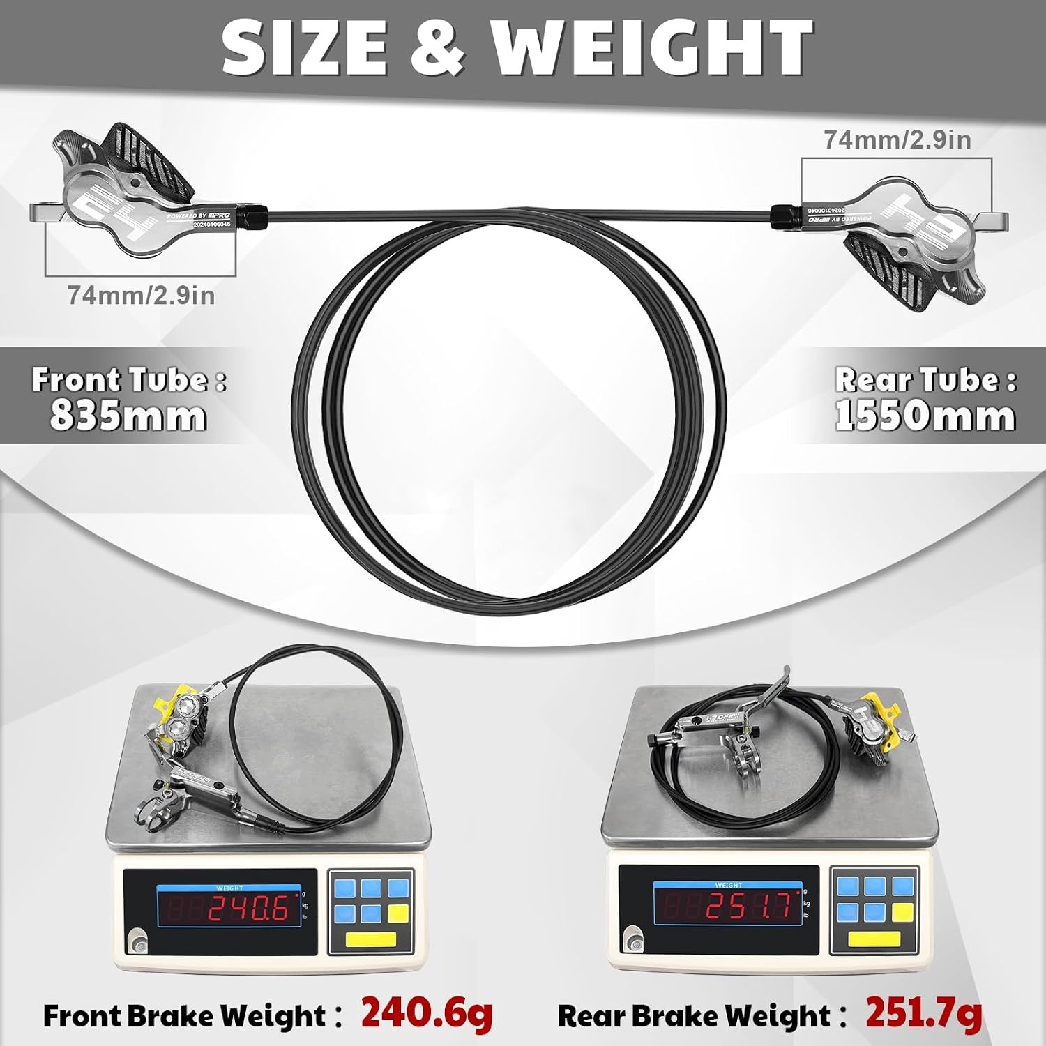 BUCKLOS IIIPRO MTB 4 Piston Hydraulic Disc Brake Set