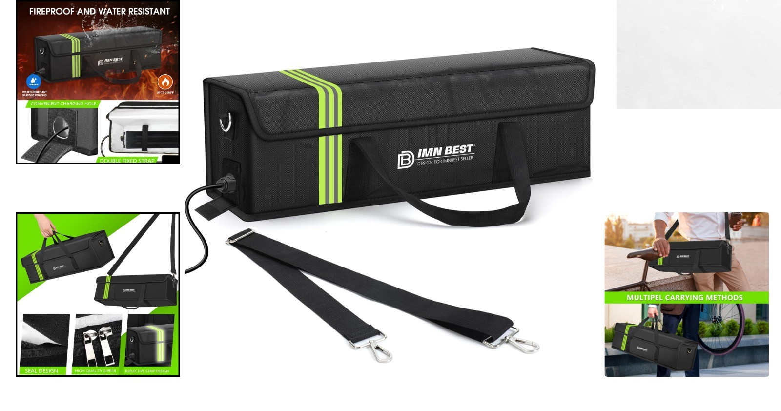Adjustable Lipo Safe Bag for Ebike Batteries – Fireproof and Waterproof