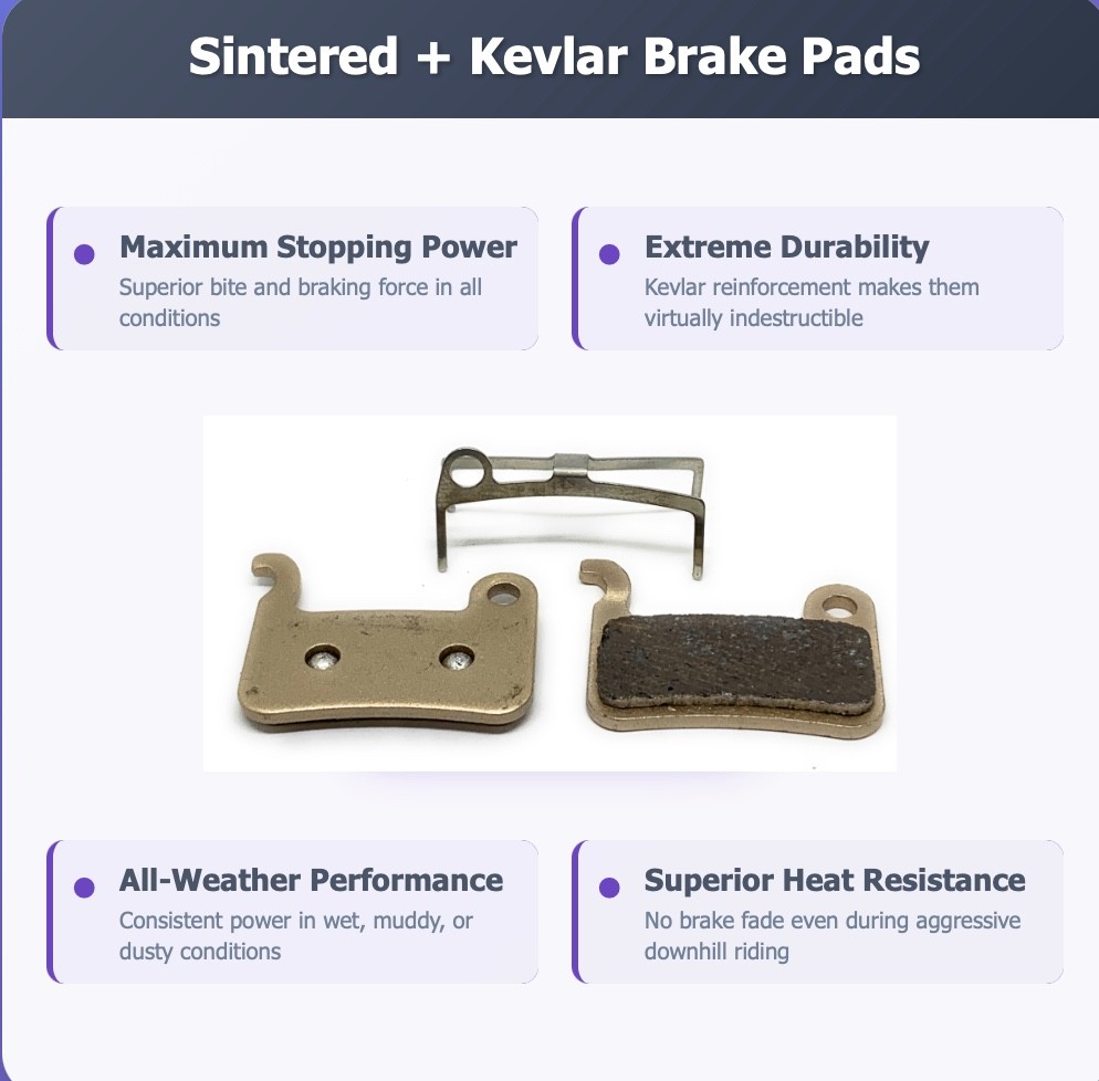 2 Pair Bike brake pads Sintered for Shimano-Deore XT-XTR-LX-SLX, Hone Alfin Sain