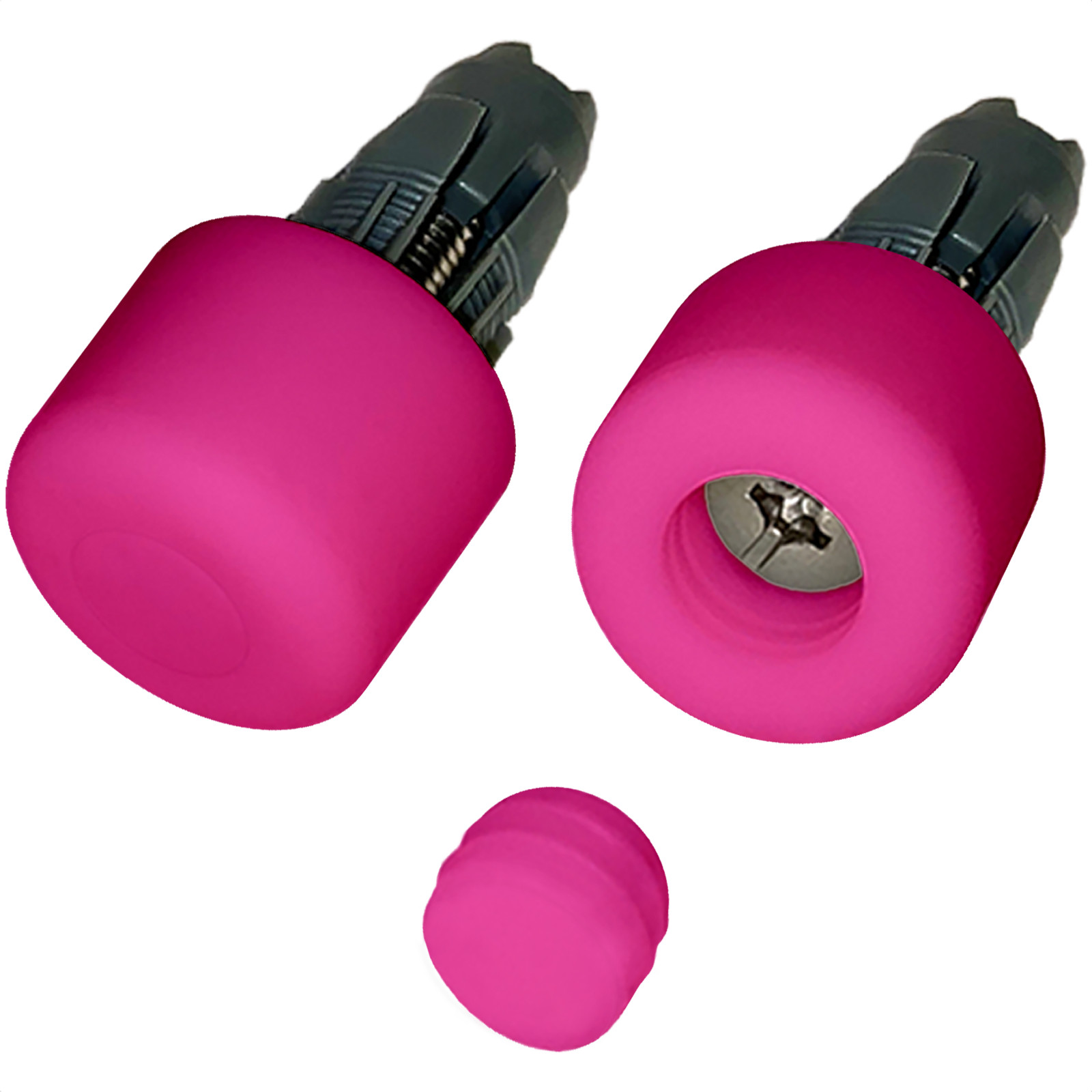 BUMPY END PLUG Bike Handlebar Soft Safe Secure Best Fit Grip Cap Pink Pair