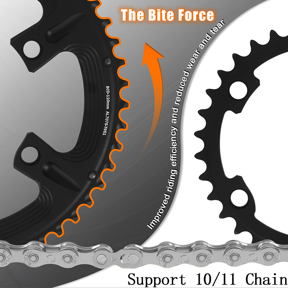 110 BCD Single/Double Bicycle Chainring 34/36/39/50/52/53T 4 Bolts for Shimano