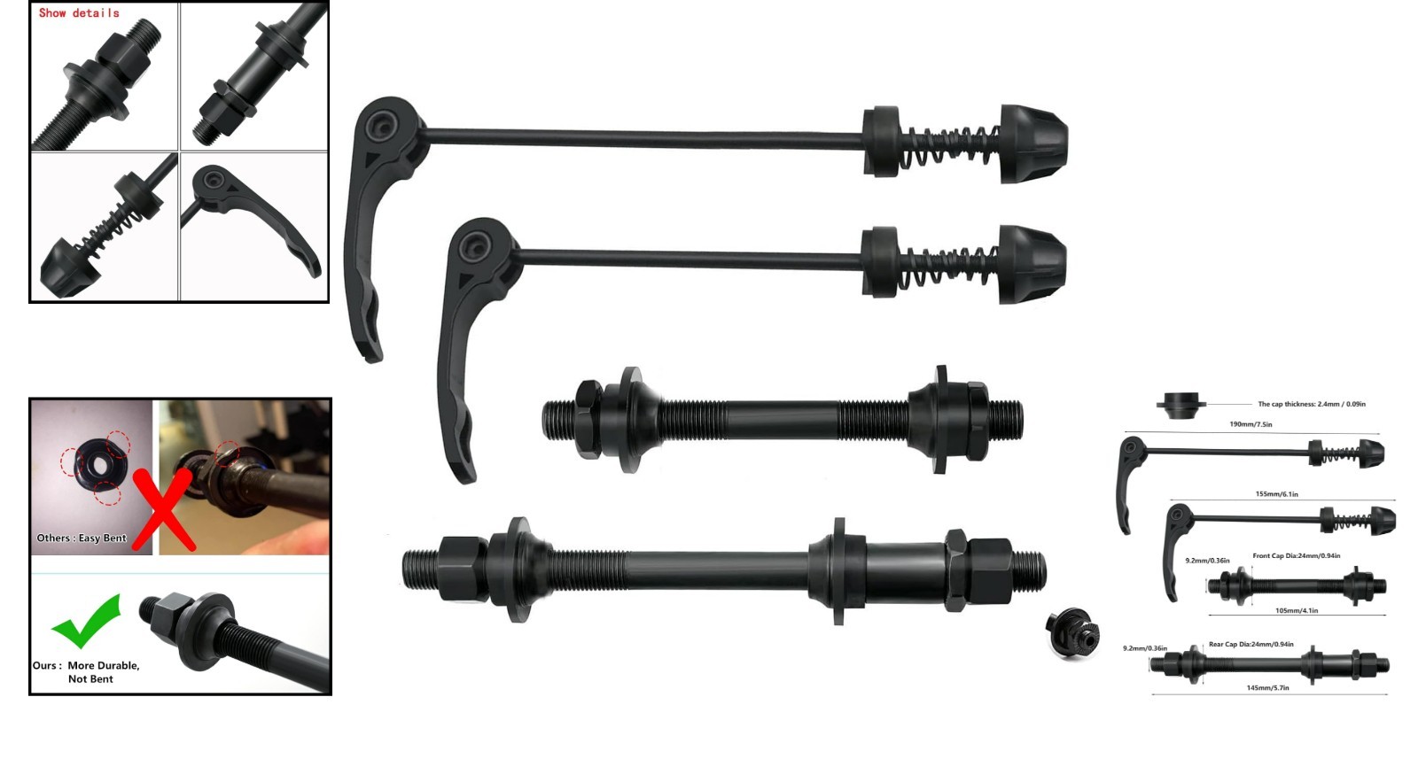 Iron Quick Release Axle Set for Mountain and Road Bikes – Lightweight & Reliable