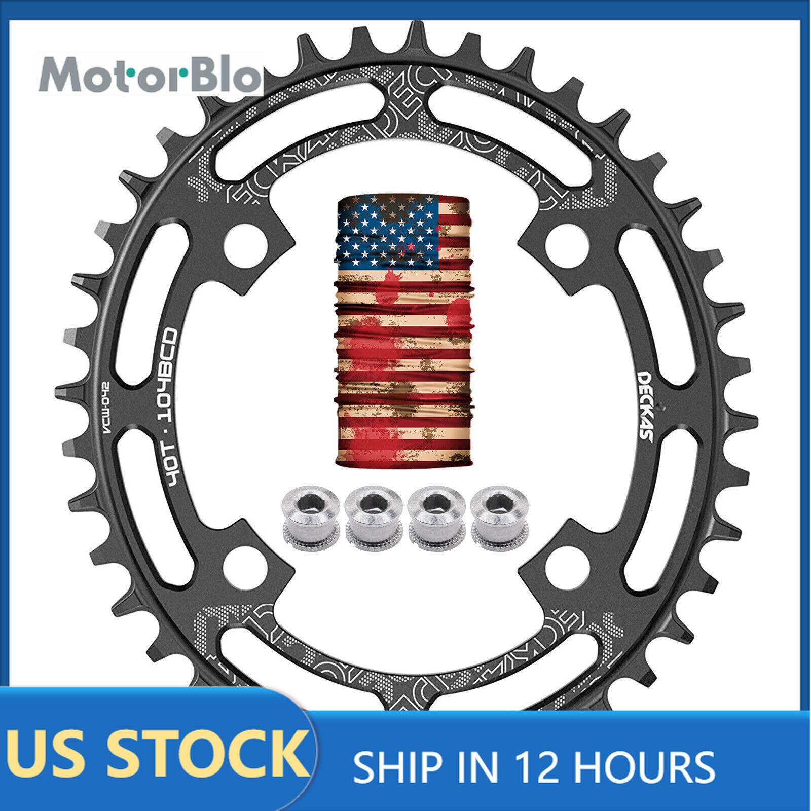 DECKAS 104BCD Narrow Wide 1X Chainring 32-52T Round/Oval CNC Black for 7-12S MTB