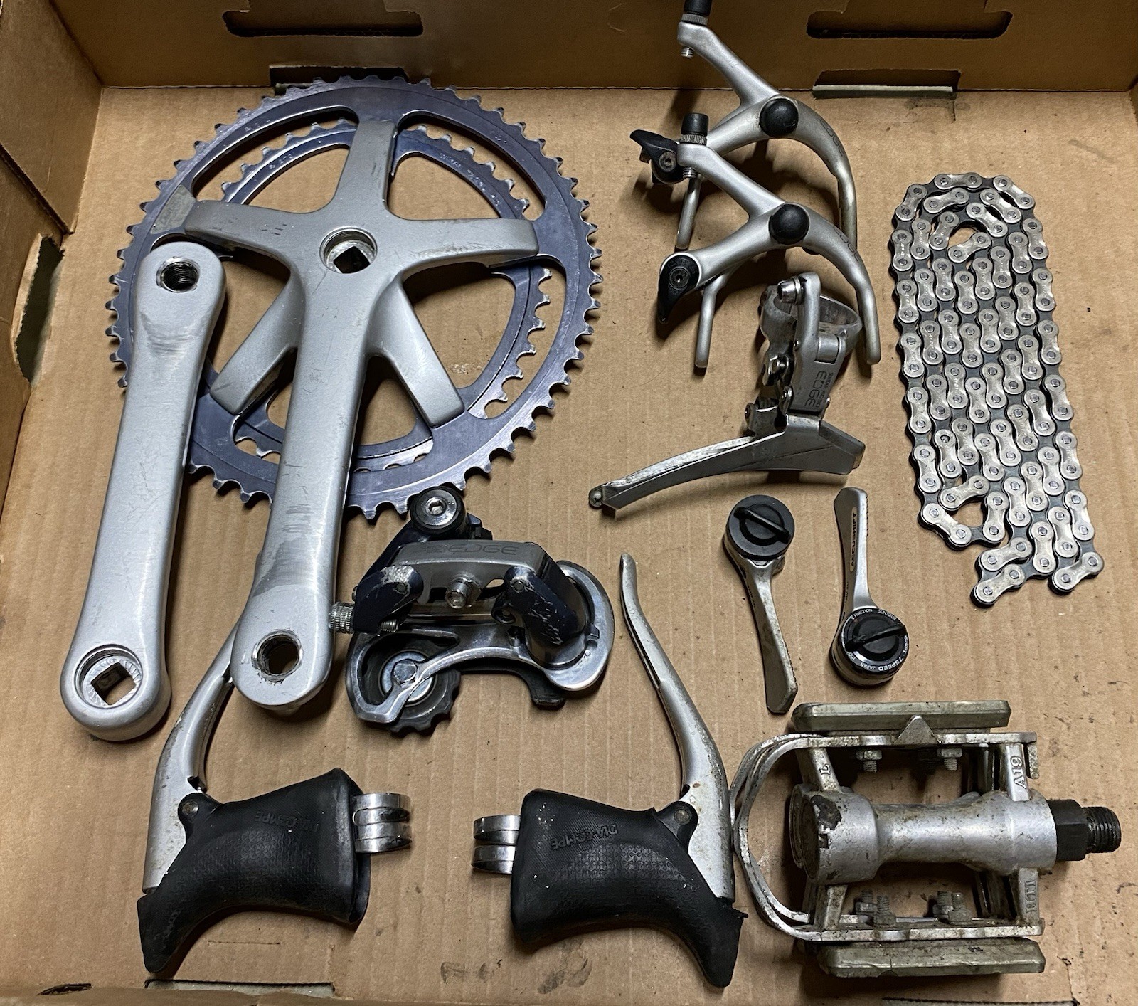 SUNTOUR EDGE 4050 ACCUSHIFT GROUPSET OVALTECH BRS DIA-COMPE 2X7
