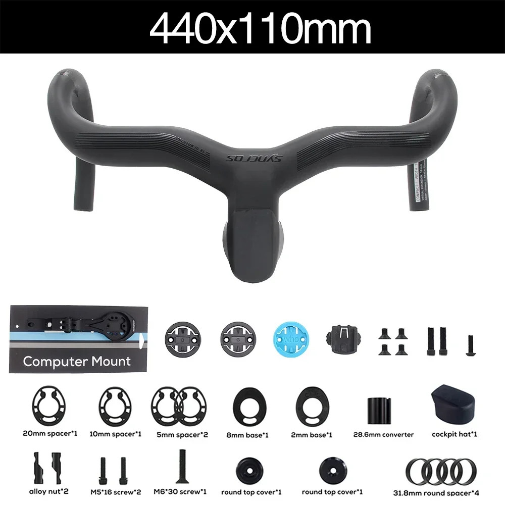 Syncros Integrated Carbon Road Bicycle Drop Bar with Mout Internal Cable Routing