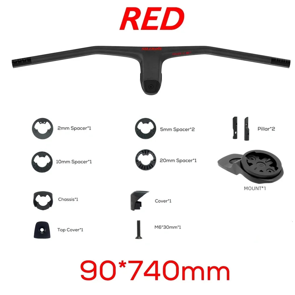 740MM -20 Degrees Full Carbon Fibre MTB Bicycle Integrated Cockpit Handlebar