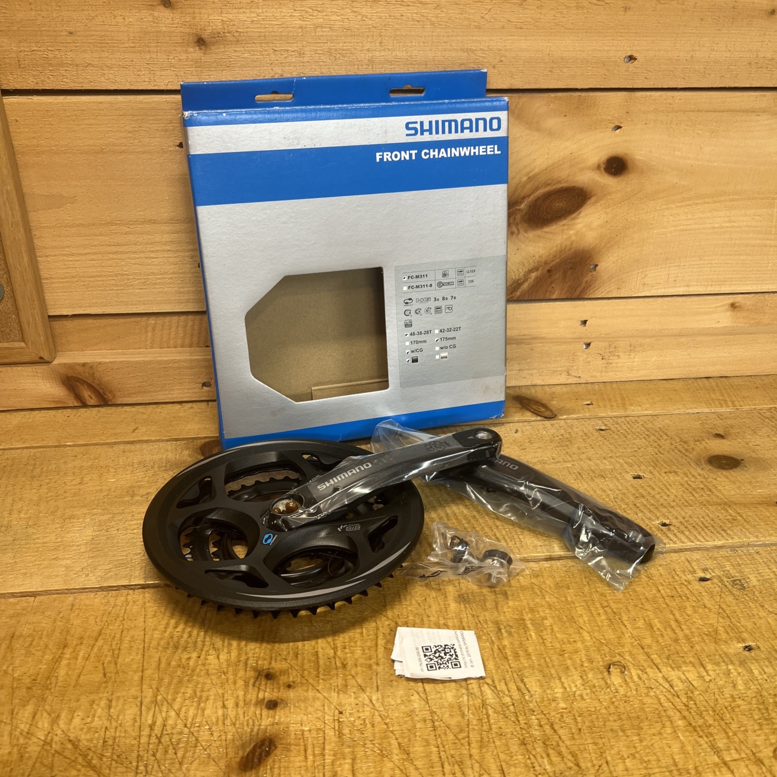 Shimano Altus FC-M311 Crankset 175mm 7/8-Speed 48/38/28t Riveted Black