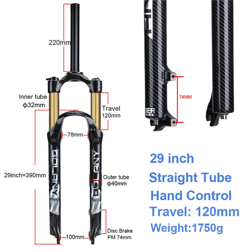 26/27.5/29Inch Mountain Bike Air Supension Frok 120mm Air and Oil Remote QR Fork