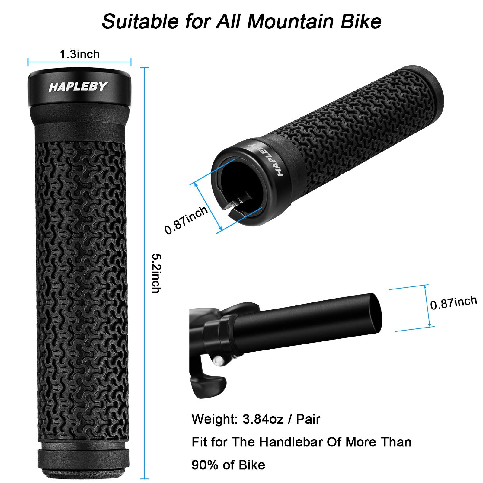 Premium Bike Handlebar Grips, Single Lock-on Professional Mountain Bicycle Ha…