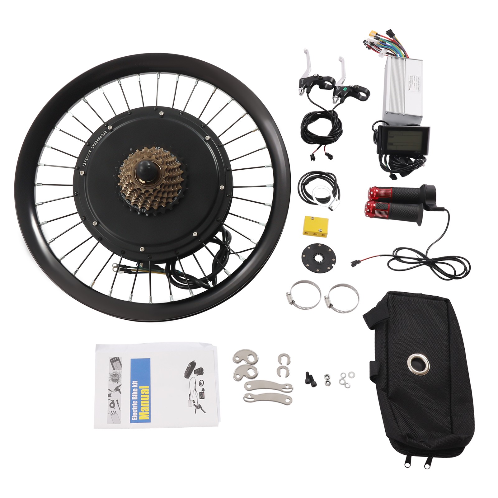 20 Inch Electric Bicycle Rear Wheel Hub Motor E-Bike Conversion Kit 2000W 560rpm