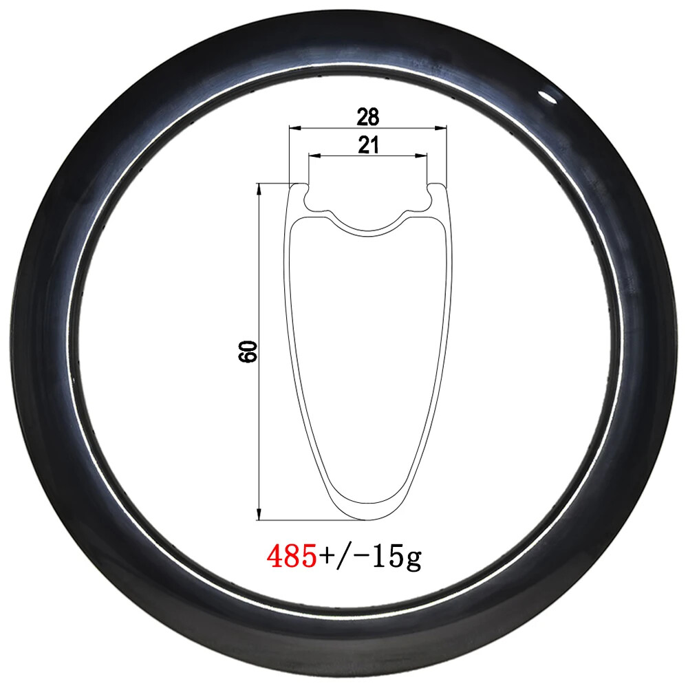 700C UD 3K 12K Carbon Rim for Road Bike Disc Brake Clincher Tubeless 20-36 Holes