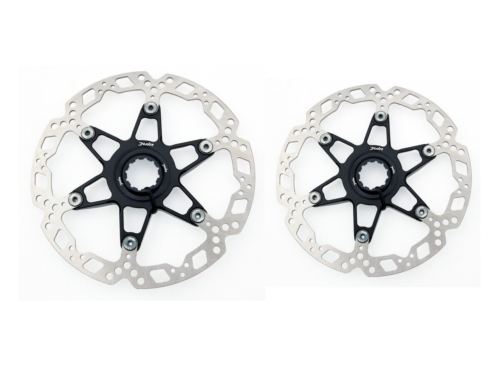 Juin Tech RT01 Black Centerlock Floating Rotors 160/140mm Pair Road Bike Upgrade