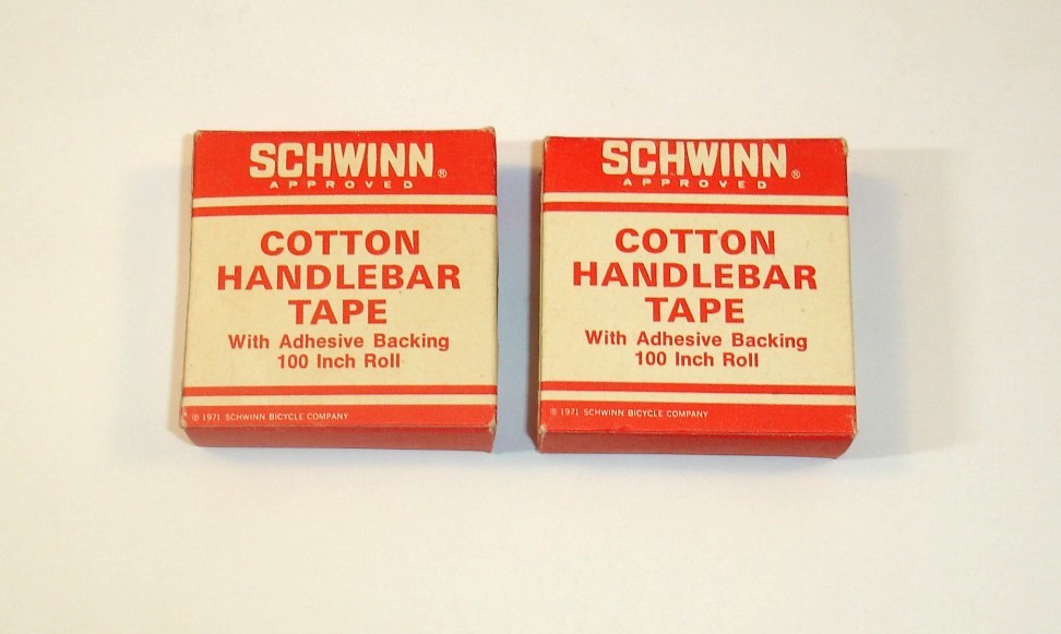 Vintage Schwinn Cotton Handlebar Tape Black Cloth 100 Inch NOS Made in France