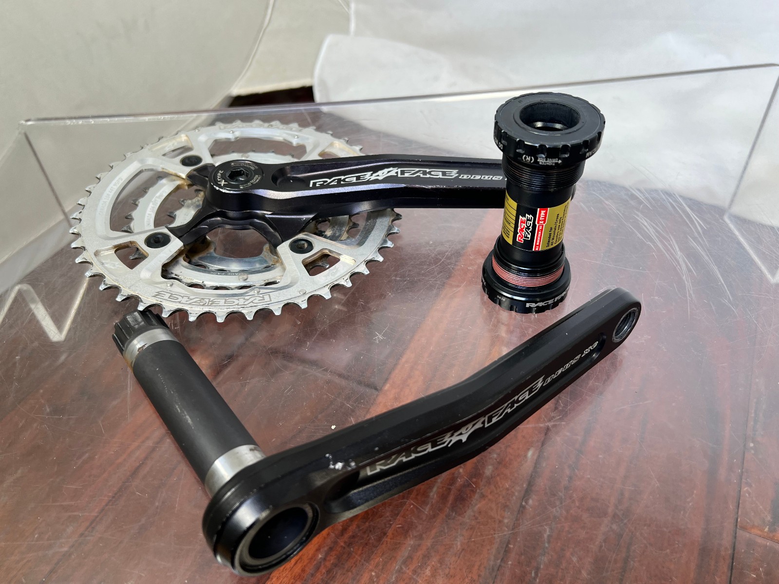 Race Face Deus XC Crankset – Vintage Retro MTB Triple Chainrings w/BB 170mm
