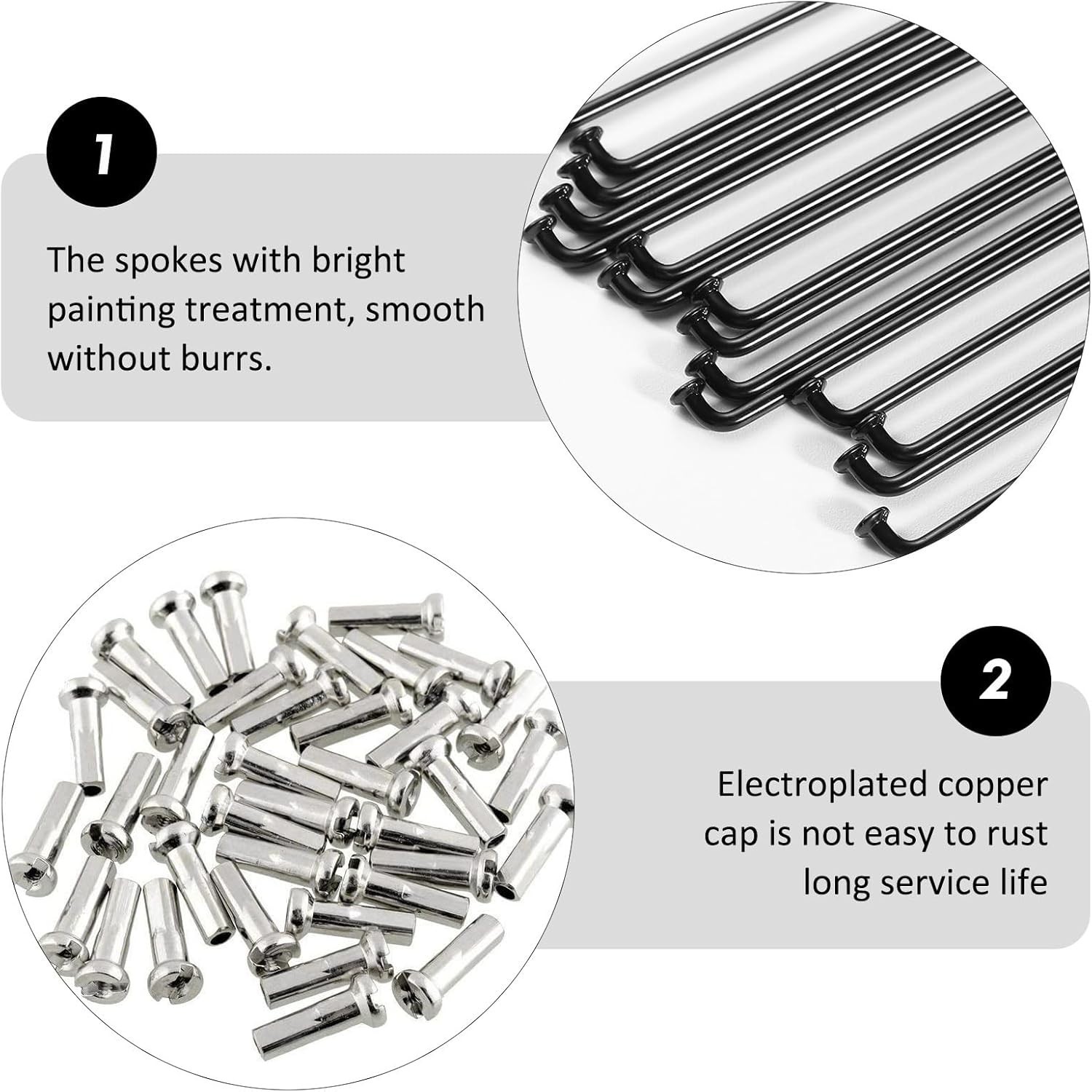 36Pcs 14G Bicycle Spokes with J-Bend Design – 260mm Alloy Steel Set