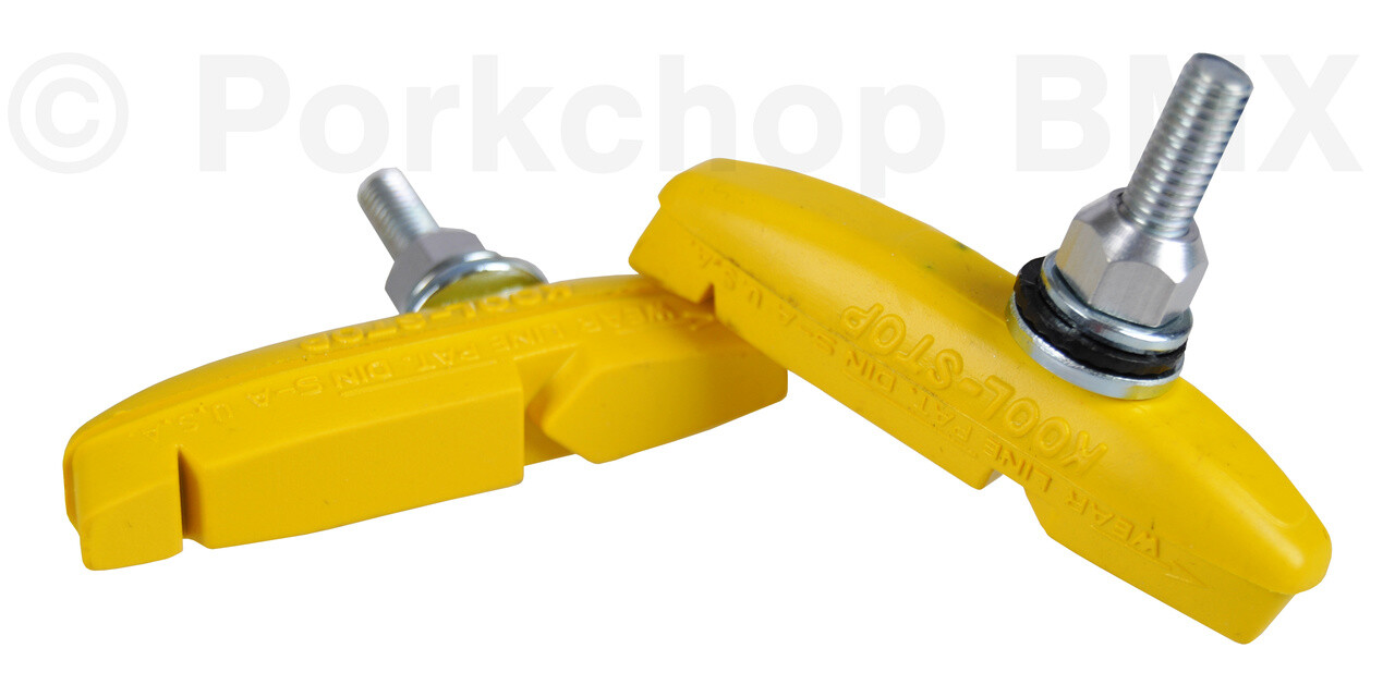 KOOL STOP Eagle 2 II bicycle BMX THREADED brake pads YELLOW