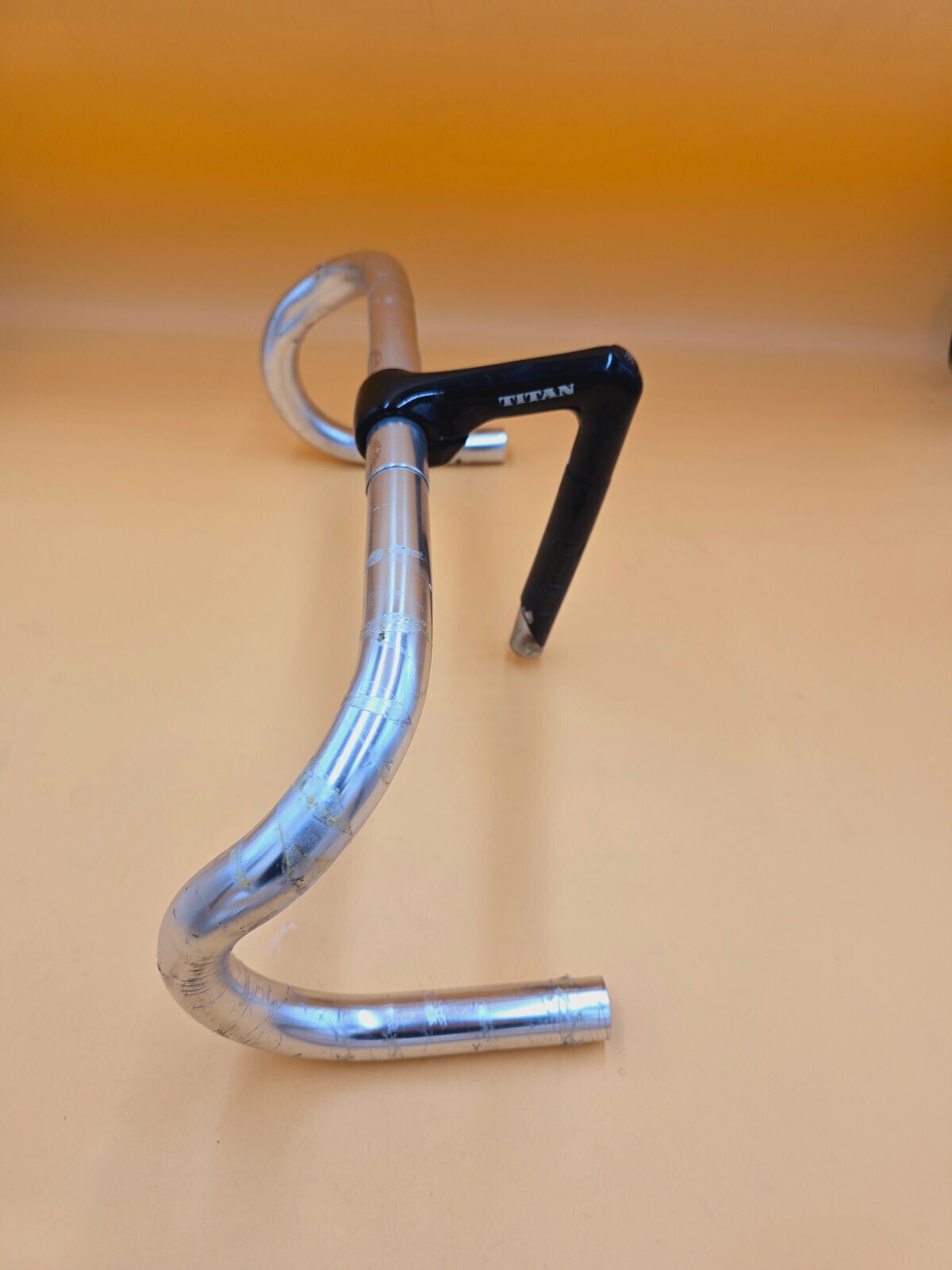 Handlebar Stem Unit 3TTT Podium Black Titanium Panto 40cm 100 1″ Bar Stem